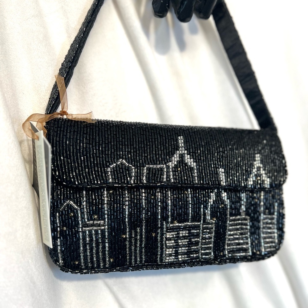 ❤️🖤Made in India, VIRAL City Skyline Beaded Bag🖤❤️NWT - Picture 9 of 10